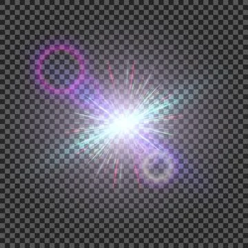 Vector transparent sunlight special lens flare light effect Stock Illustration