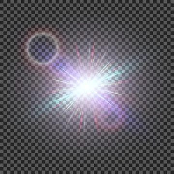 Vector transparent sunlight special lens flare light effect Stock Illustration