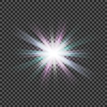 Vector transparent sunlight special lens flare light effect Stock Illustration
