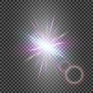 Vector transparent sunlight special lens flare light effect Stock Illustration
