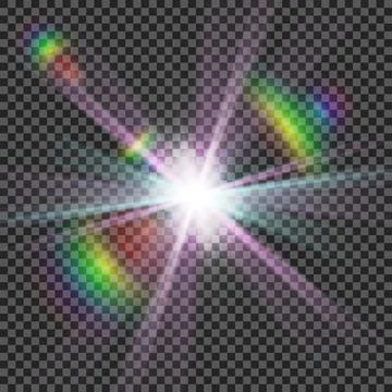 Vector transparent sunlight special lens flare light effect Stock Illustration