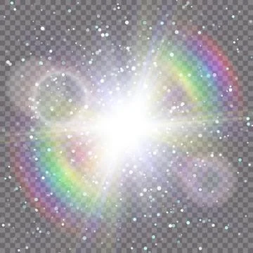 Vector transparent sunlight special lens flare light effect Stock Illustration