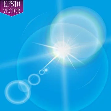 Vector transparent sunlight special lens flare light effect. Ilustração Stock