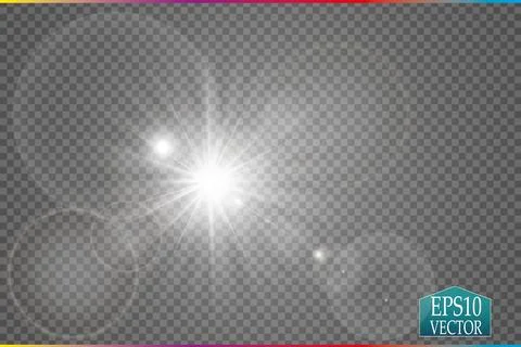 Vector transparent sunlight special lens flare light effect. Stock-Illustration