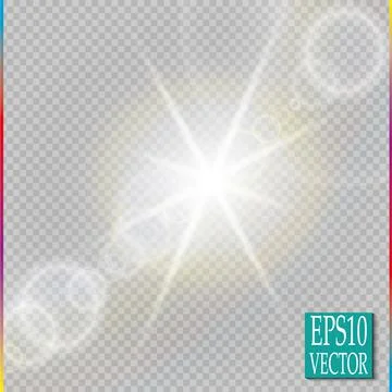 Vector transparent sunlight special lens flare light effect. Stock Illustration