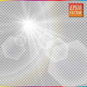 Vector transparent sunlight special lens flare light effect. Stock Illustration