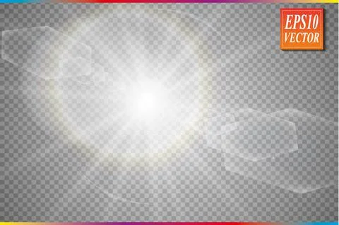 Vector transparent sunlight special lens flare light effect. Stock Illustration