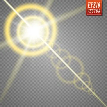 Vector transparent sunlight special lens flare light effect. Ilustração Stock