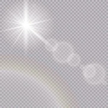 Vector transparent sunlight special lens flare light effect. Stock Illustration