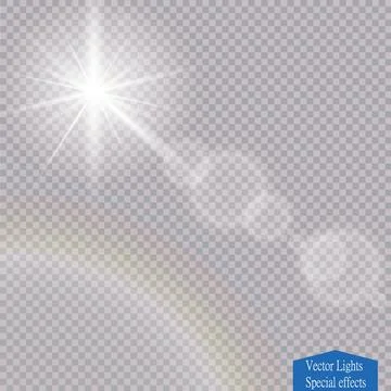 Vector transparent sunlight special lens flare light effect. Illustrazione stock