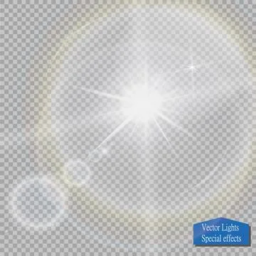 Vector transparent sunlight special lens flare light effect. Stock-Illustration