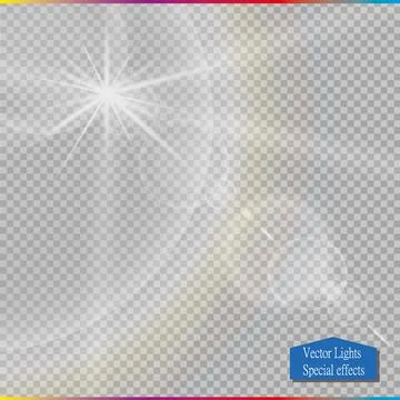 Vector transparent sunlight special lens flare light effect. Stock Illustration