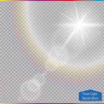 Vector transparent sunlight special lens flare light effect. Stock-Illustration