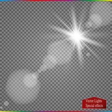 Vector transparent sunlight special lens flare light effect. Stock-Illustration