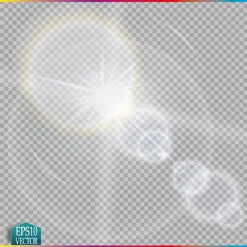 Vector transparent sunlight special lens flare light effect. Stock-Illustration