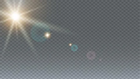 Vector transparent sunlight special lens flare light effect. Bright shine b.. Stock Illustration