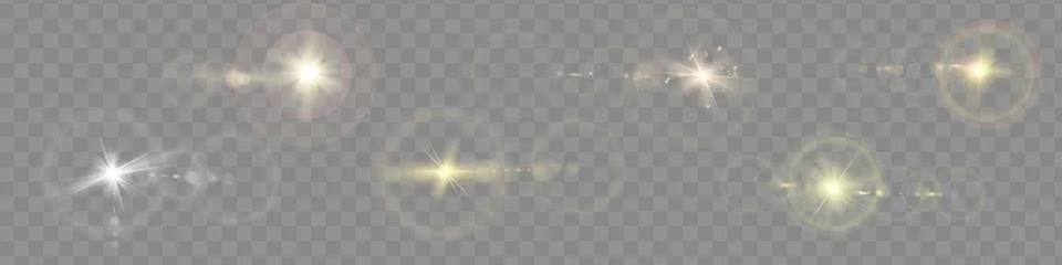 Vector transparent sunlight special lens flare light effect Stock Illustration