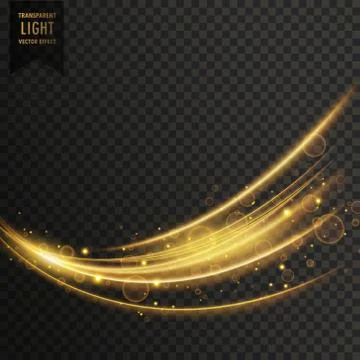 Vector transparent wave light effect background in golden color Illustrazione stock