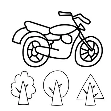 Vector transport with a black line on a white background. Stock Illustration