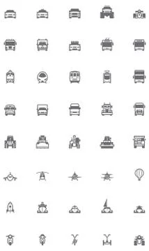 Vector transport icon set Stock Illustration