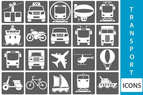Vector transport icons Stock Illustration