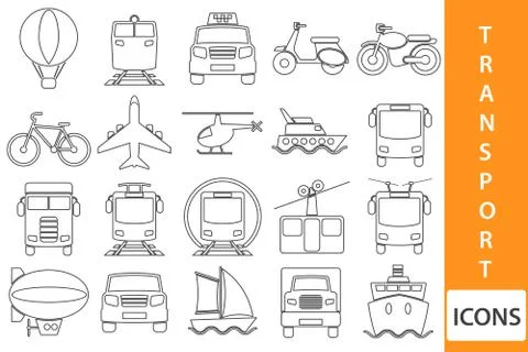 Vector transport icons Stock Illustration