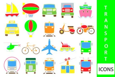 Vector transport icons Stock Illustration