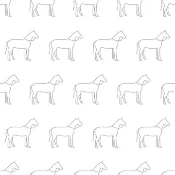 Vector transport seamless pattern icon. The horse is painted with a thin colo Stock Illustration