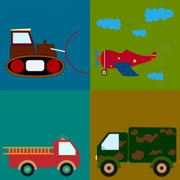 Vector transport set Stock Illustration