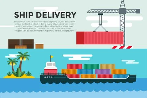Vector transportation concept illustration global Stock Illustration