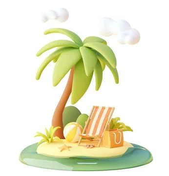 Vector travel and summer beach vacation relax Stock Illustration