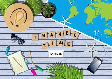 Vector travel banner 库存插图