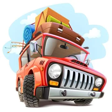 Vector travel car Stock Illustration