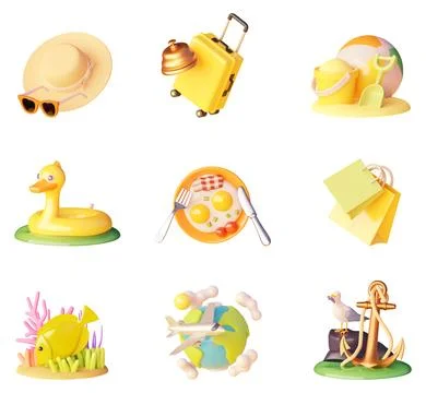Vector travel icon set Illustrazione stock