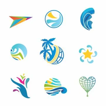 Vector travel icons set Stock Illustration