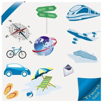 Vector travel set Stock Illustration