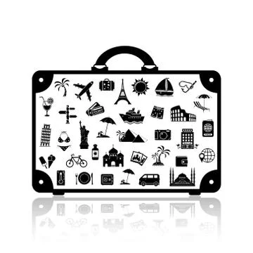 Vector travel suitcase Stockillustratie