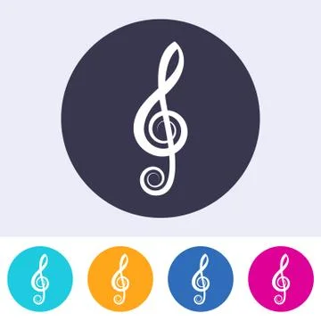 Vector treble clef icon Stock Illustration