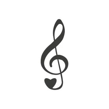 Vector Treble Clef music note icon eps10 Stock Illustration