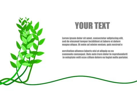 Vector : tree and leaves and space for text Stock Illustration