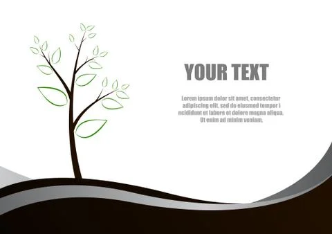 Vector : Tree and leaves and space for text Stock Illustration