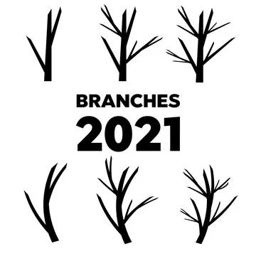 Vector tree branches silhouette. Leaves, swirls and floral elements Stock Illustration