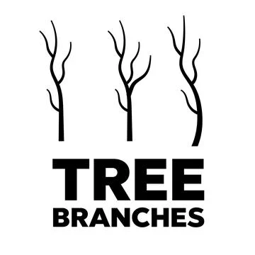 Vector tree branches silhouette. Leaves, swirls and floral elements Stock Illustration
