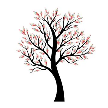Vector tree with colorful leaves Illustrazione stock