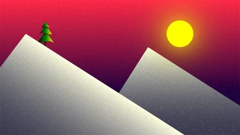 Vector tree in grain brush style Stock Illustration