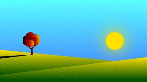 Vector tree in grain brush style Stock Illustration