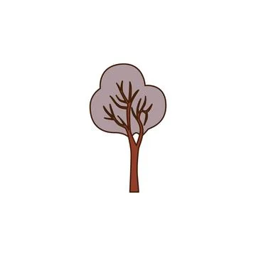 Vector tree with gray color leaves icon. Vector Tarnished house icon Stock Illustration