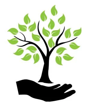 Vector tree hands. Illustrazione stock