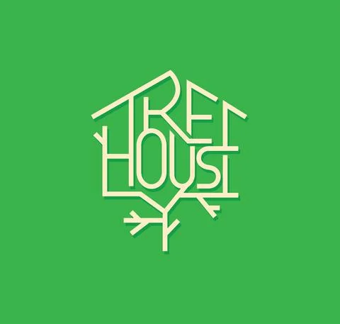 Vector of tree house writing Stock Illustration
