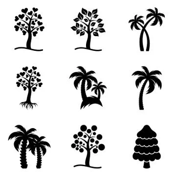 Vector tree icons collection Иллюстрация